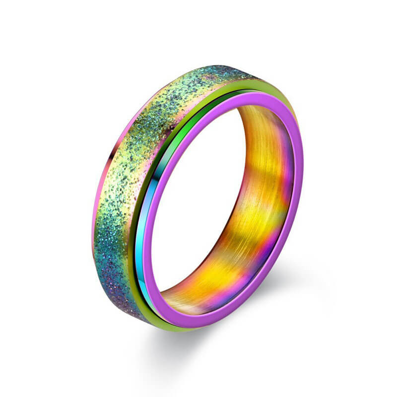 Colored Minimalism Frosted Rotatable Ring