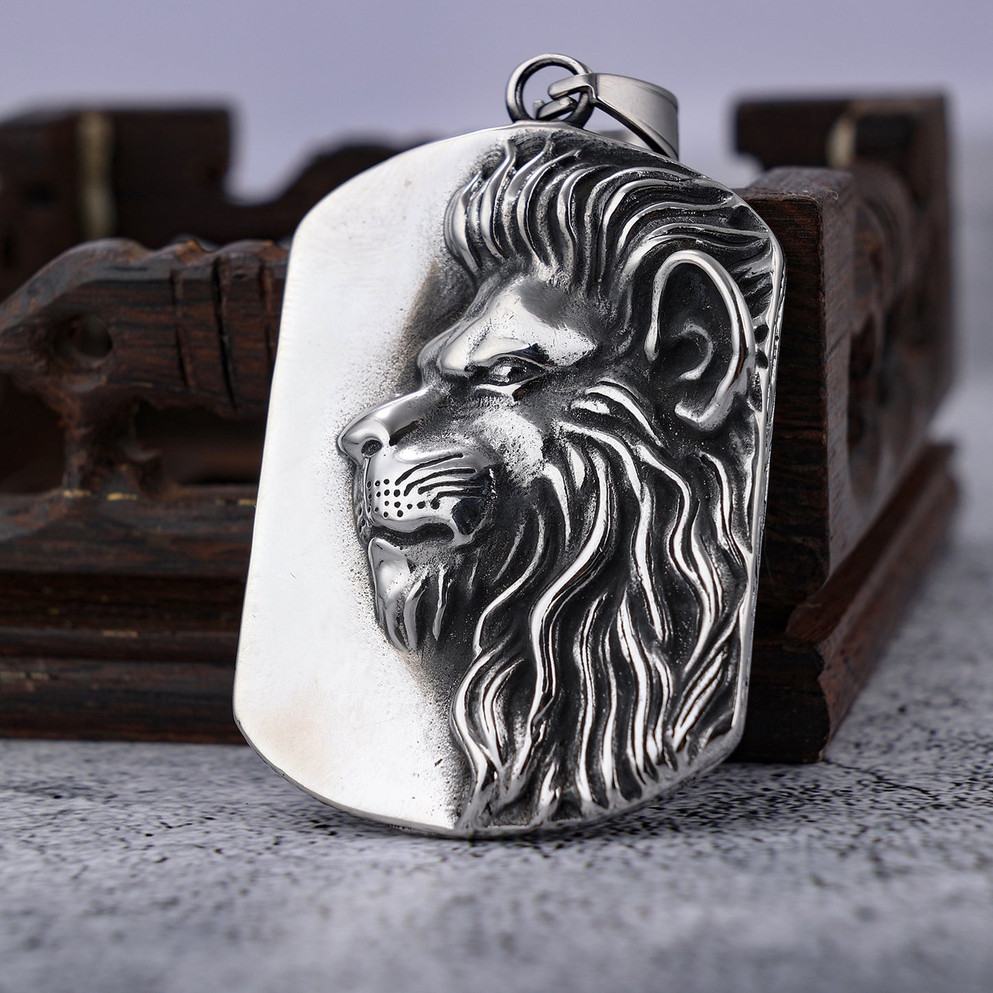 Animal Shape Large Lion Head Stainless Steel Pendant