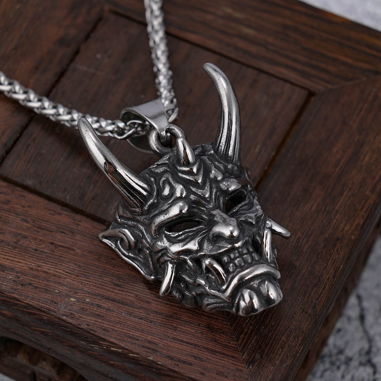 Ghost Head Fangs Mask Stainless Steel Pendant