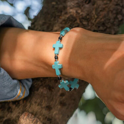 Turquoise Cross Protection Bracelet