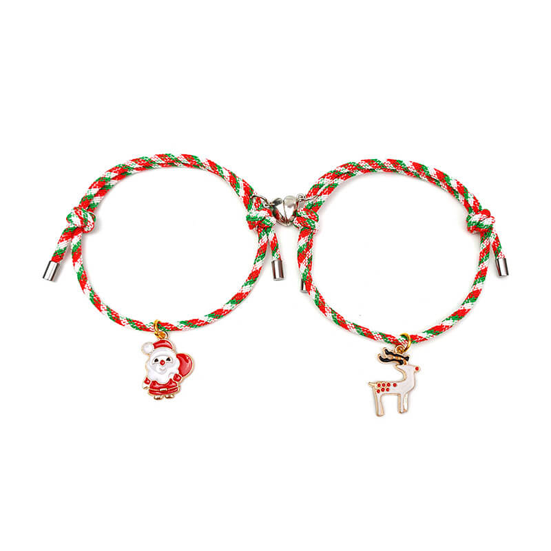 Christmas Love Magnet Braided Couple Bracelet A Pair Of Men And Women Bracelets