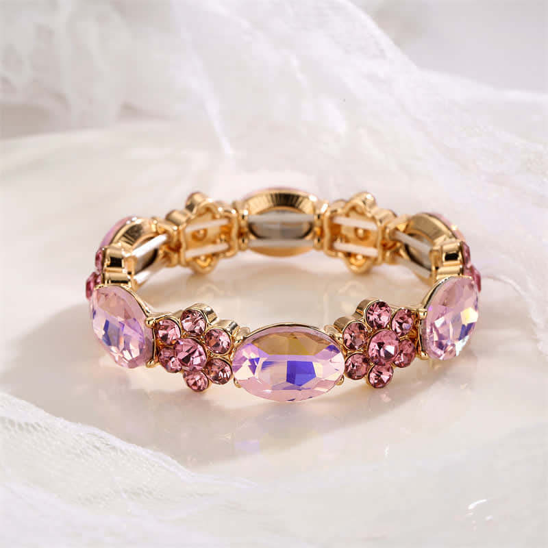 Women's Oval Rhinestone Stretchy Bracelet