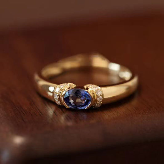 Luxury Gold Plated Sapphire Ring