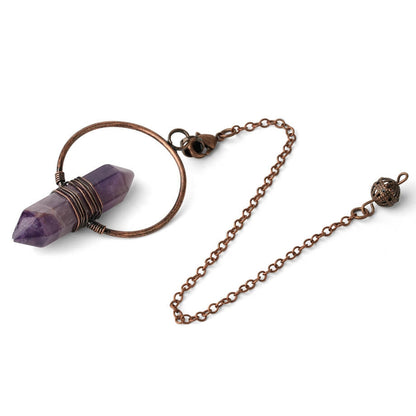 Hexagonal Prism Bullet Crystal Pendant