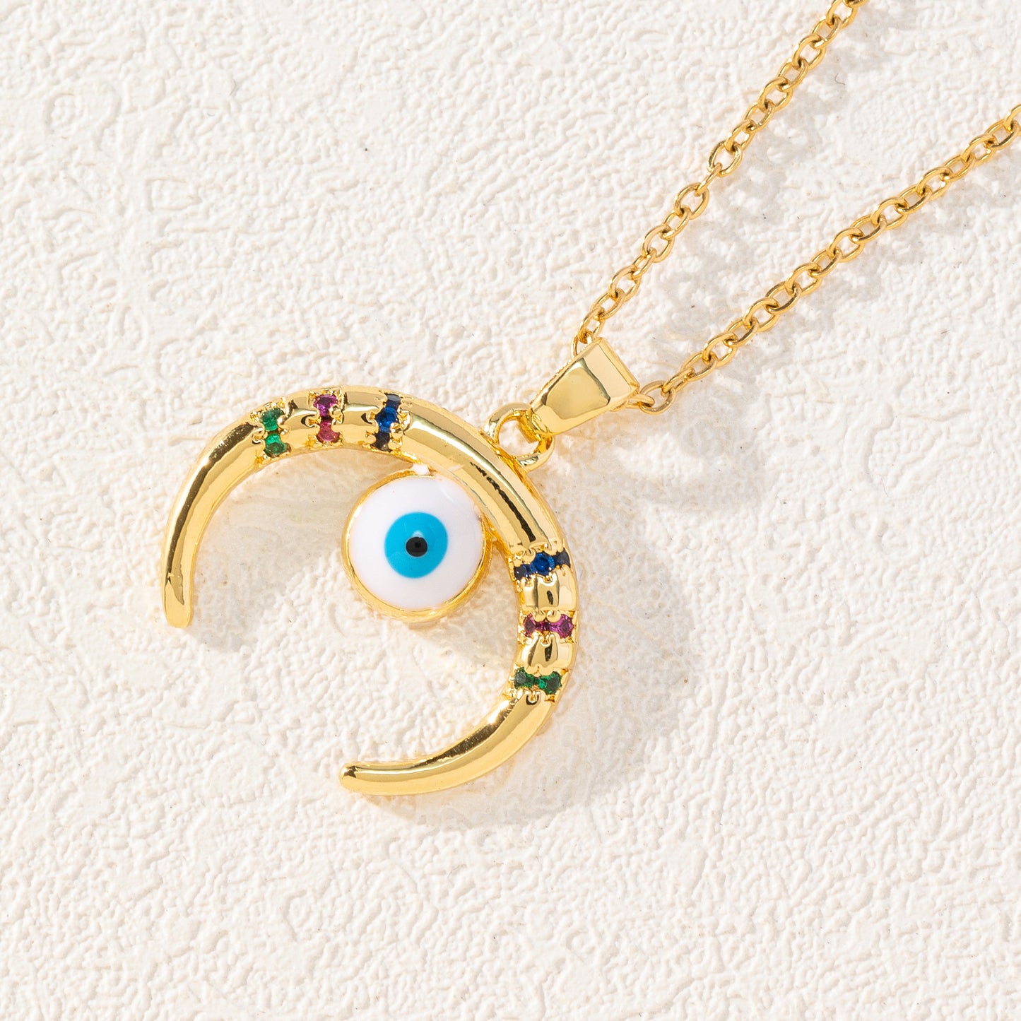 Golden Color Evil Eye Pendant Necklace