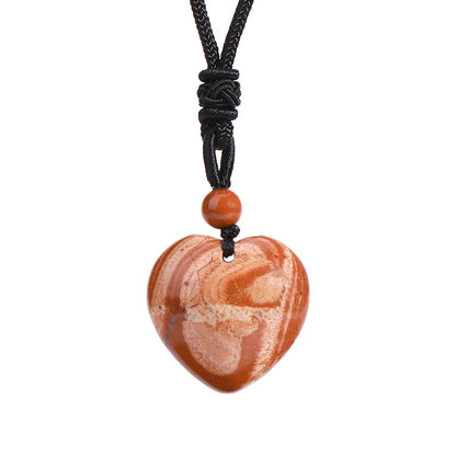 Crystal Agate Nylon Rope Love Pendant