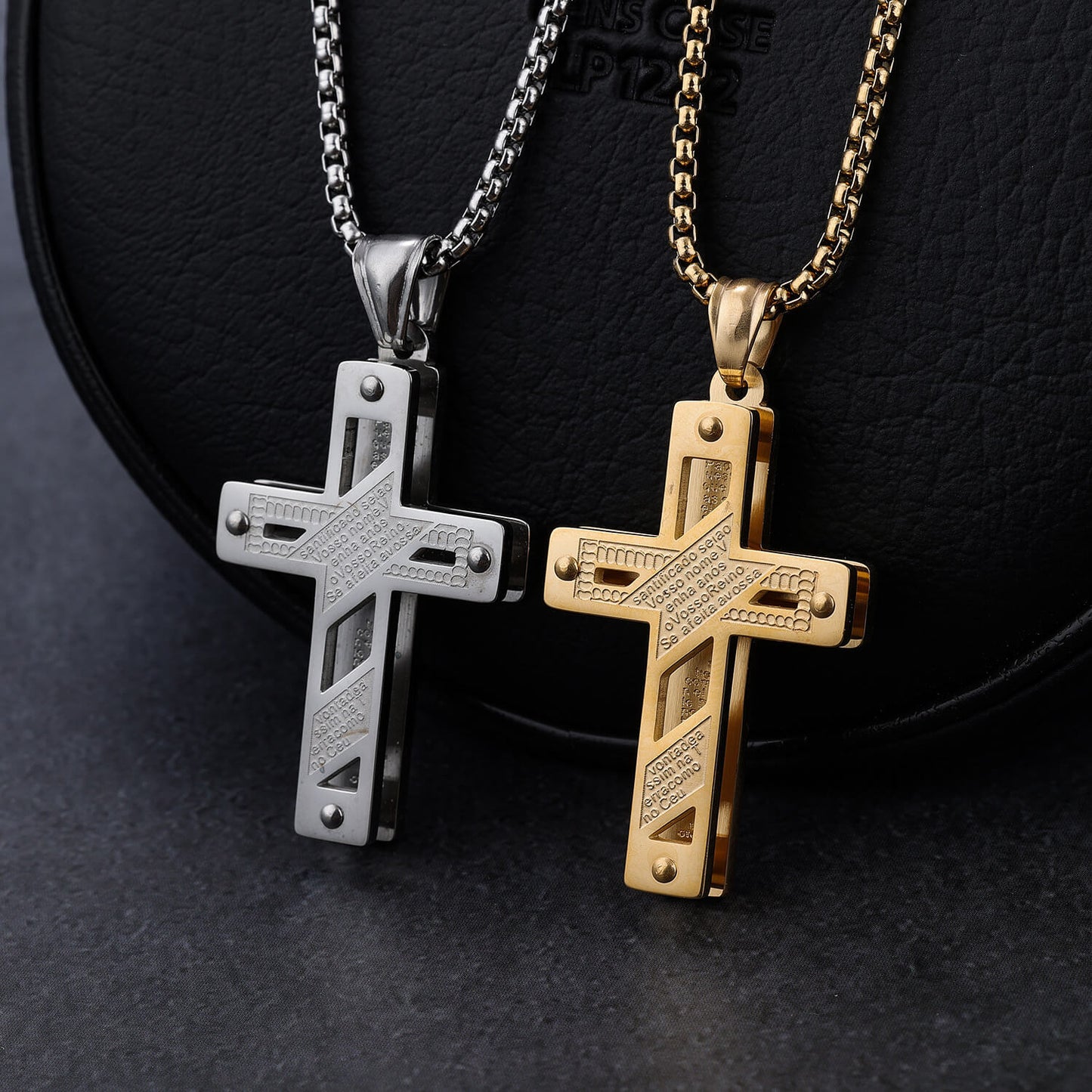 Hollow Character Character Mother Cross Stainless Steel Pendant