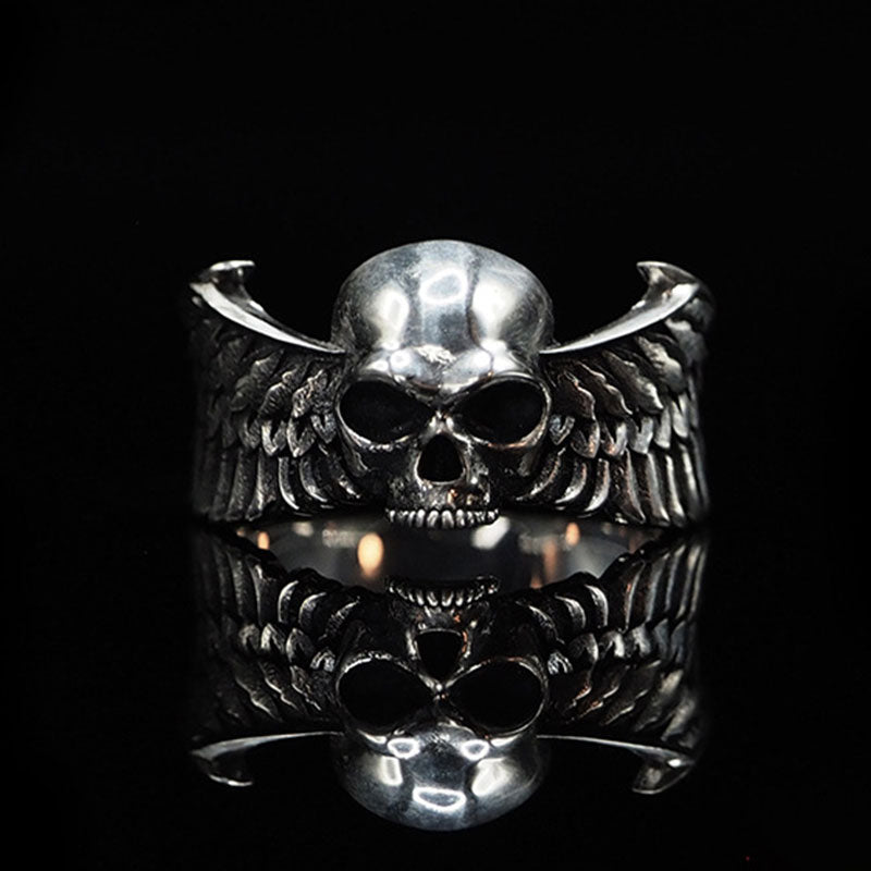 Rock &. Roll Hippop Skull Wings Punk Ring