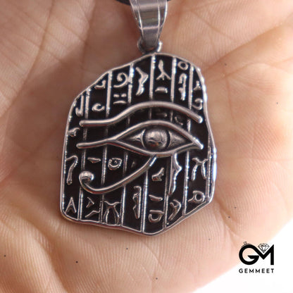 Vintage Black Egyptian Hieroglyphics Pendant