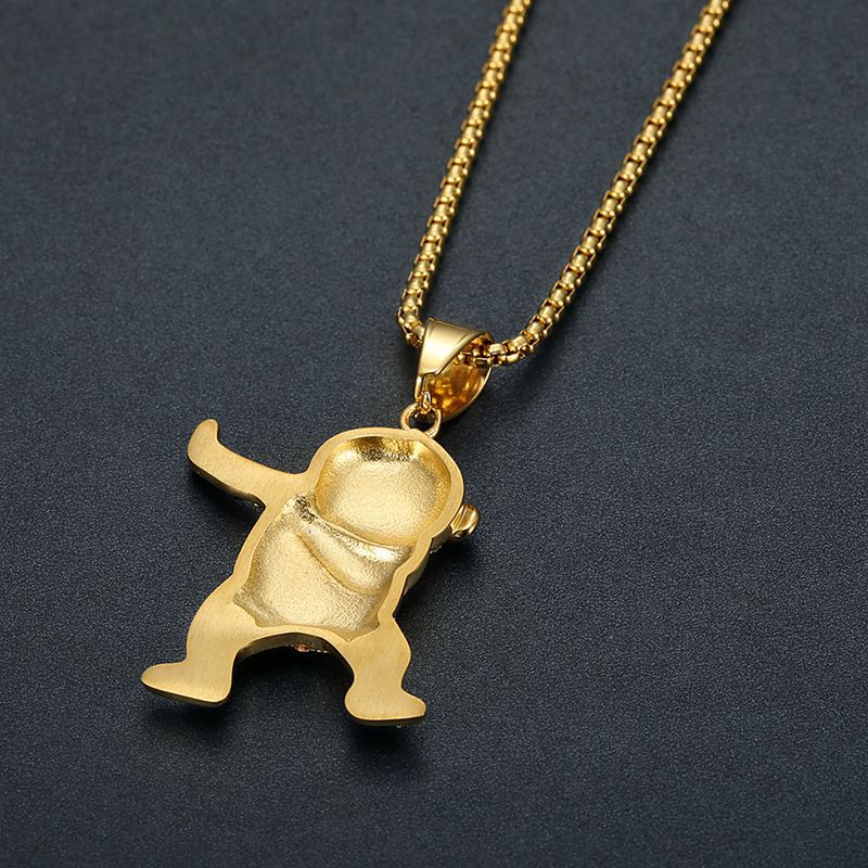 Hip-hop Giant Panda Hip-hop Gold-plated Zircon Pendant