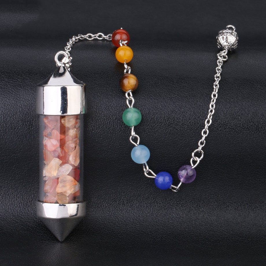 Wishing Bottle Seven-color Stone Cone Pendant