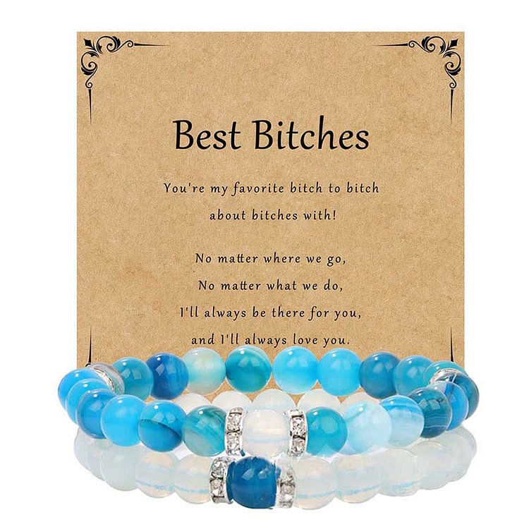 Obsidian Opalite Blue Agate Double Layer Bracelet