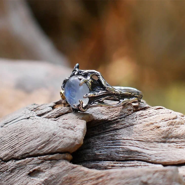 Moonstone Rose Orgone Ring