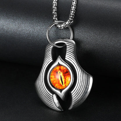 Steel Imperious Devil's Eye Evil Hand Pendant