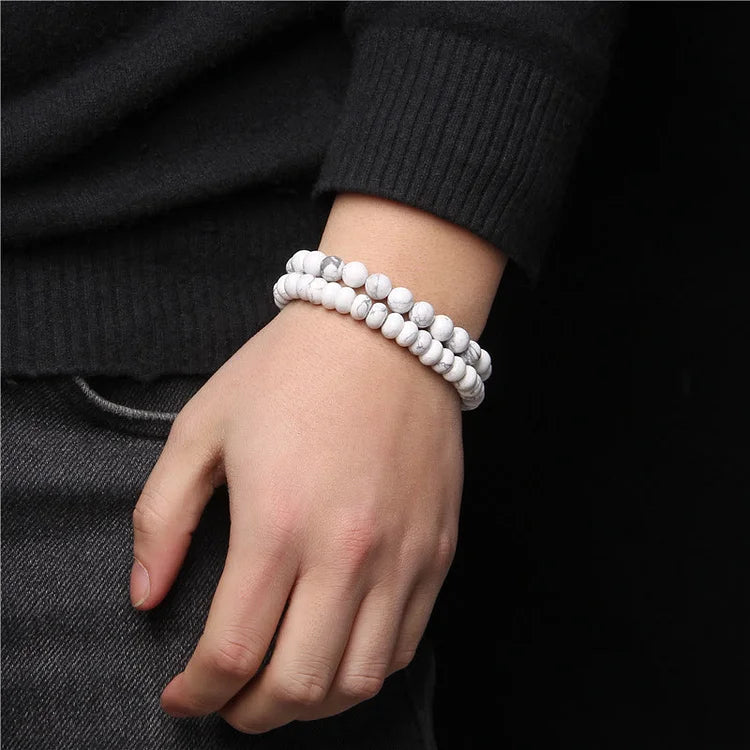 Beaded Jewelry For Man Double Layer Bracelet Set