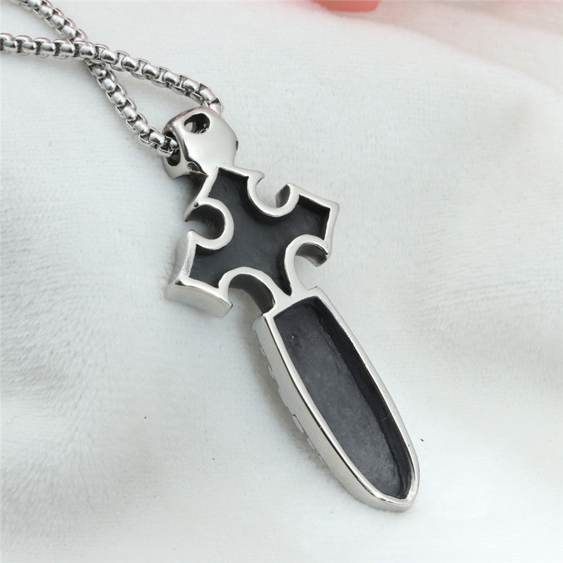 Hip Hop Retro Sword Cross Pendant