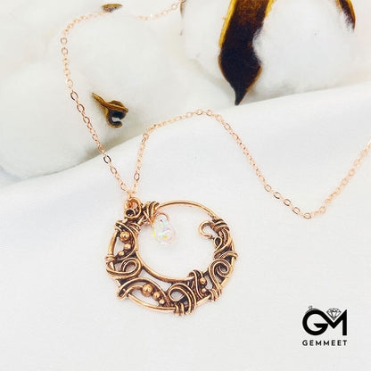 Bohemia Moonstone Crescent Moon Necklace