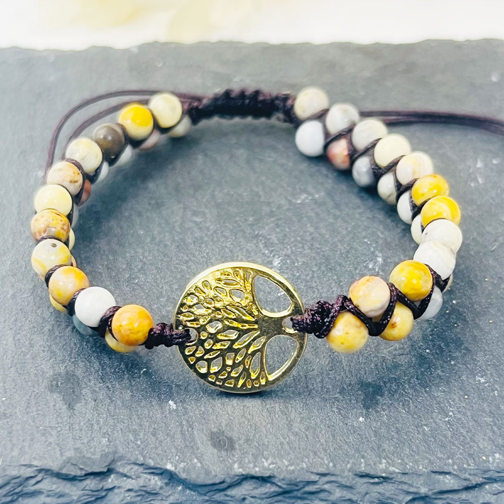 Tree of Life Agate Handwoven Bracelet