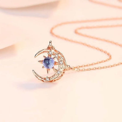 Celestial Dainty Moon Moonstone Necklace