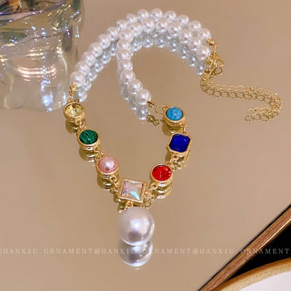 Candy-colored Pearl Beaded Necklace