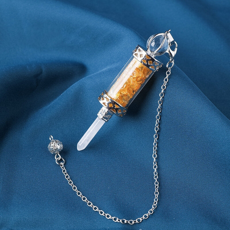 Crystal Gravel Wishing Bottle Pillar Spirit Pendant