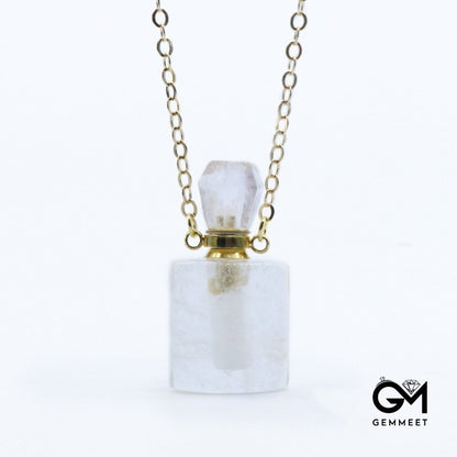 Crystal Perfume Bottle Pendant Necklace