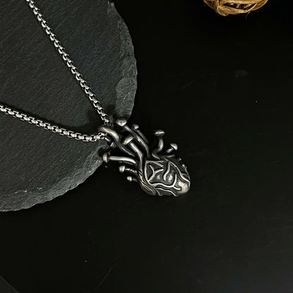 Heart Pulse Jump Stainless Steel Pendant Necklace