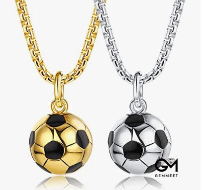 World Cup Soccer Titanium Steel Necklace