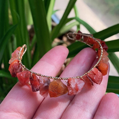 Natural Crystal Gravel Beads Wire Wound Bracelet