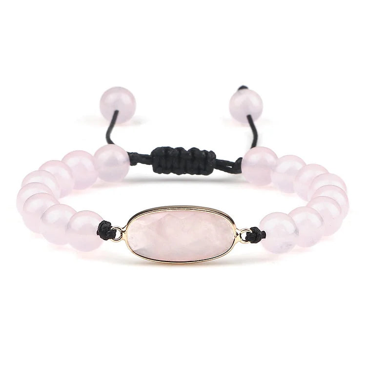 Rose Quartz Stone Beaded Opalite Bracelet