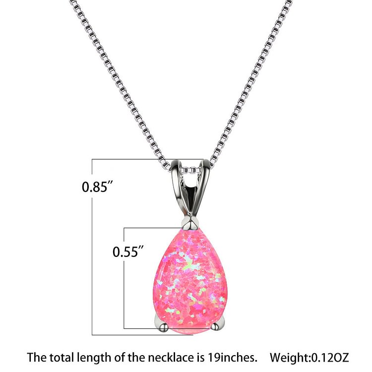 Synthetic Opal Water Drop Pendant Simple Necklace