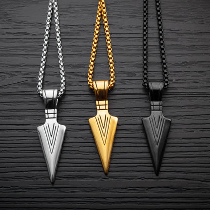 Titanium Steel Magic Spear Pendant Chain Necklace