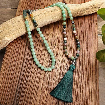 Green Aventurine Indian Agate Necklace Bracelet