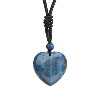 Crystal Agate Nylon Rope Love Pendant