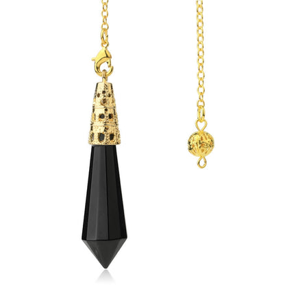 Crystal Stone Conical Gold-plated Bronze Pendant