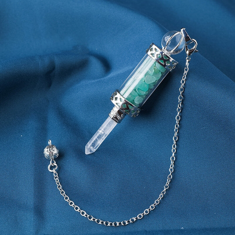 Crystal Gravel Wishing Bottle Pillar Spirit Pendant