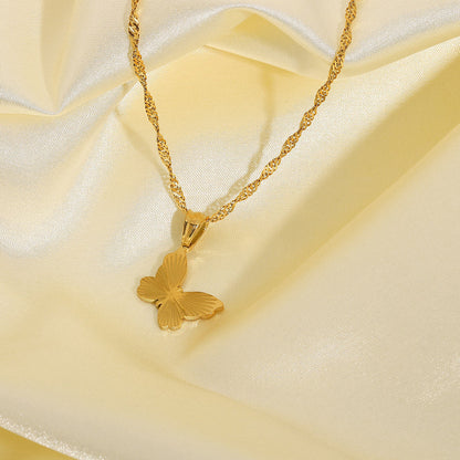 18K Stainless Steel Butterfly Necklace