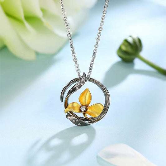 Fashion Iris Zircon Pendant Necklace