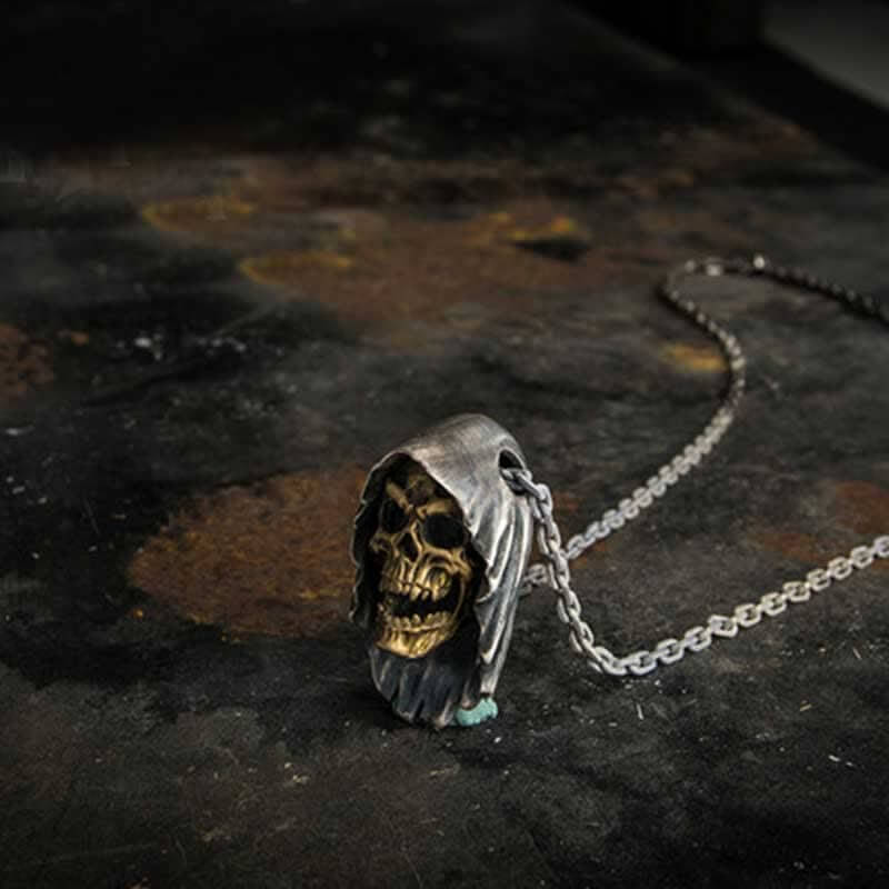 Men's Viking Skeleton Reaper Necklace