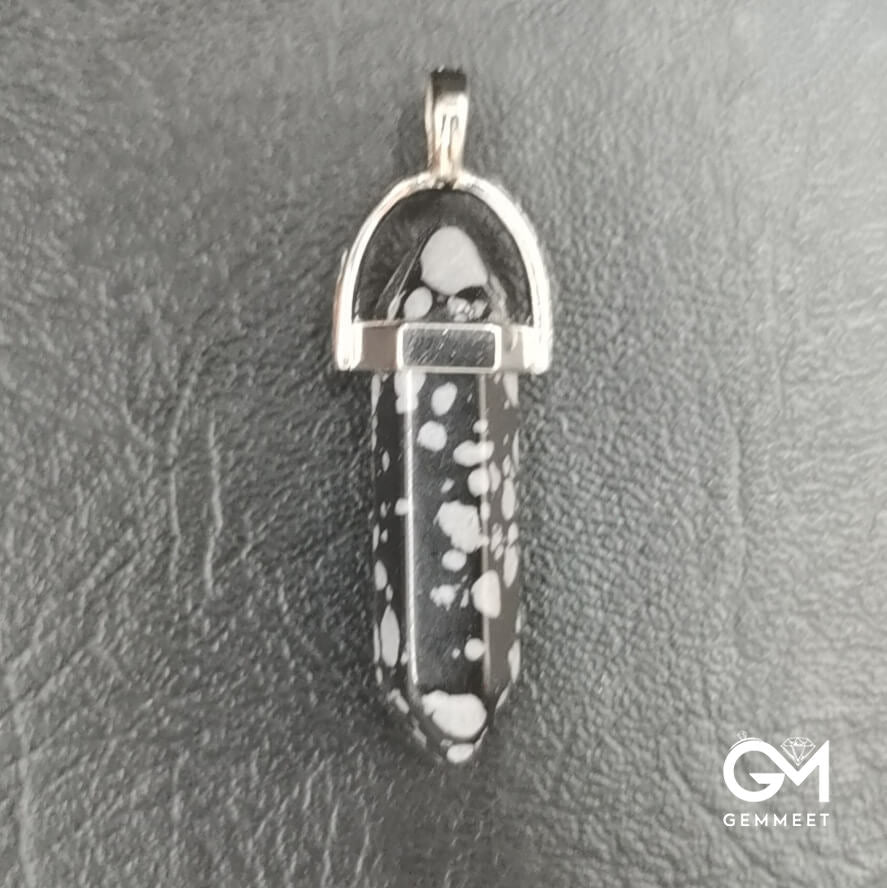 Synthetic Crystal Hexagon Bullet Pendant