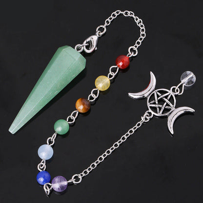 Hexagonal Crystal Star and Moon Pendant