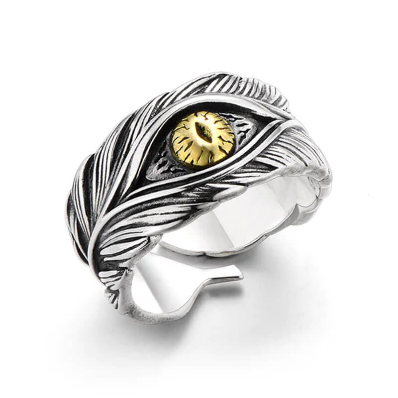 Vintage Men's Eye Of God High Street Feather Rings