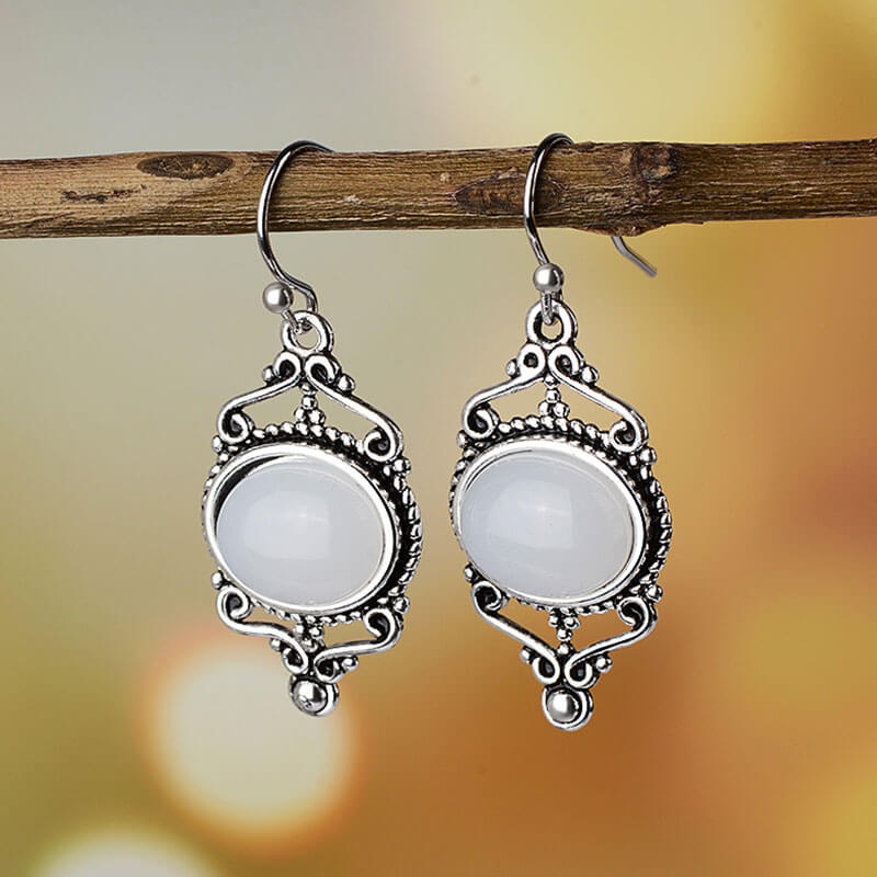 Moonstone Vintage Drangle Earrings