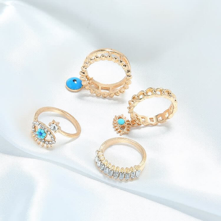 Bohemia Evil Eye 4-Piece Ring Set