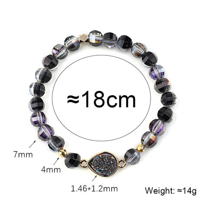 Specail Cut Bead Druzy Crystal Bracelet