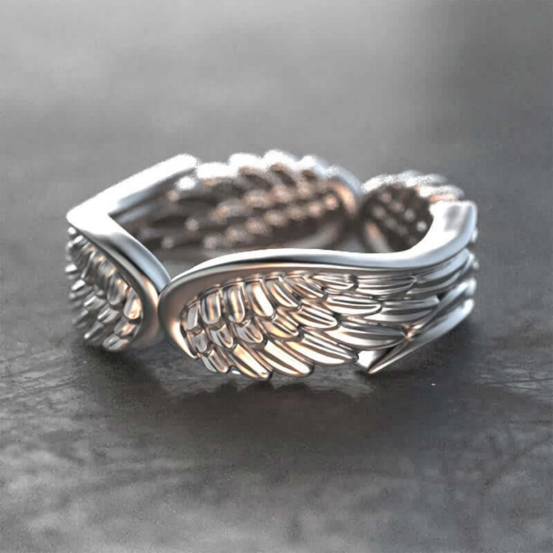 Simple Personality Angel Wing Feather Ring