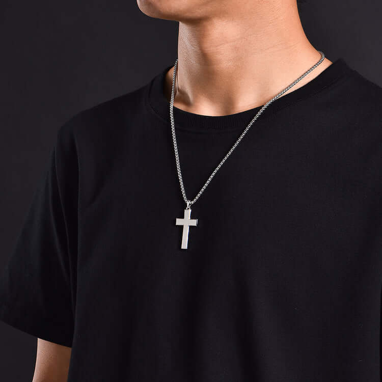 Fashion Stainless Steel Cross Necklace Simple Pendants