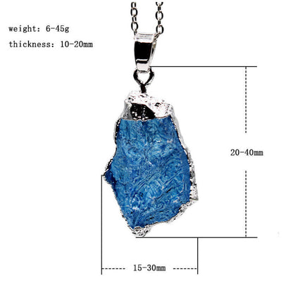 Delicate Natural Moldavite Irregular Silver Plating Pendant