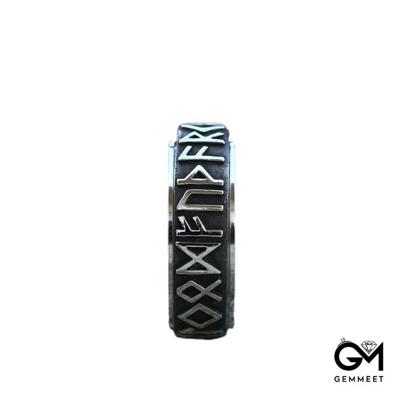 Nordic Letter Stainless Steel Rotating Ring