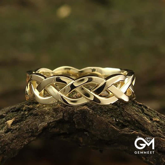 Antique Gold Braided Wrap Openwork Ring